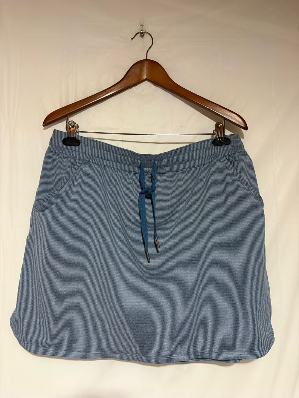 Columbia Blue Drawstring Midi Skirt